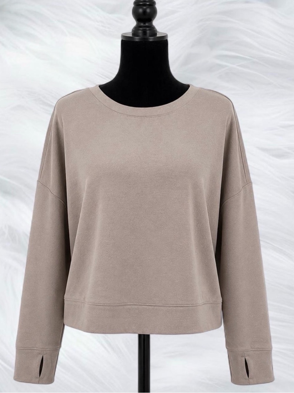Danskin XXL Taupe Oversized Soft Stretch Crewneck Pullover